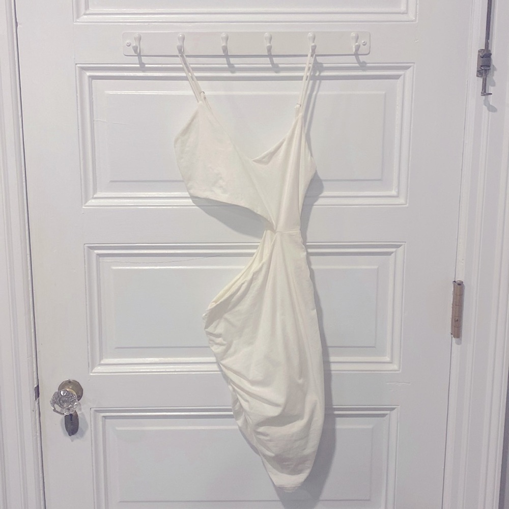 Sexy white cutout, body con dress.